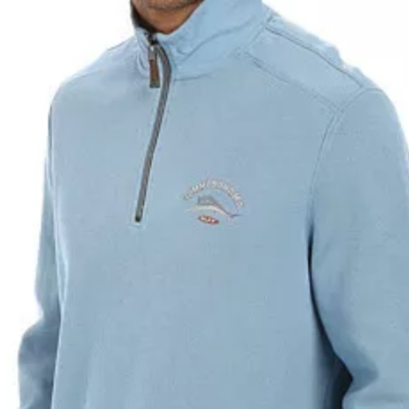 Tommy Bahama Sweatshirt Size M Shirt Top Logo 1/2 Zip Pullover Blue
